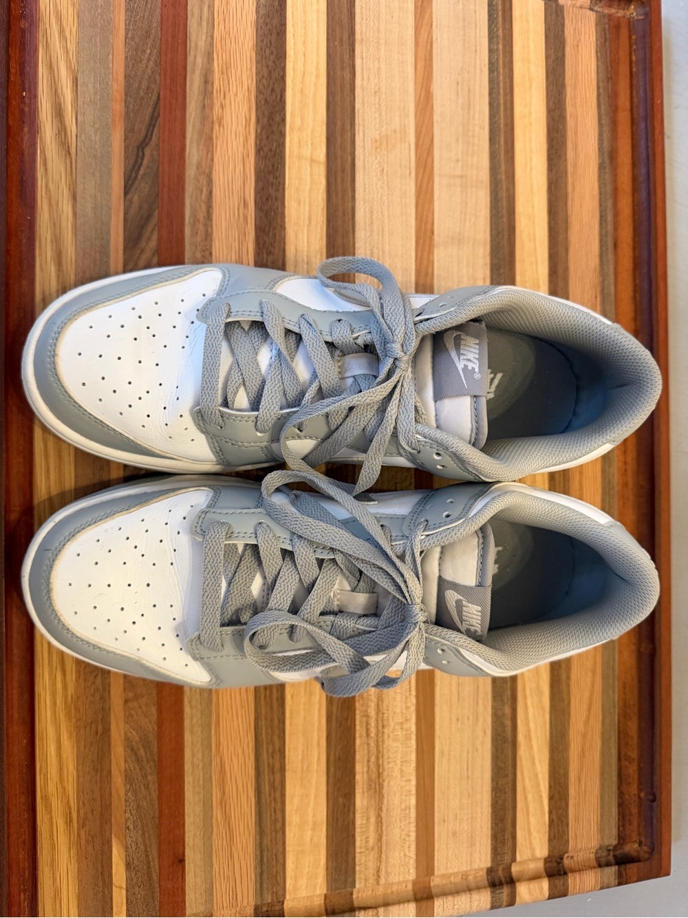 Nike Low-Top Sneakers in White and Light Gray Dunks